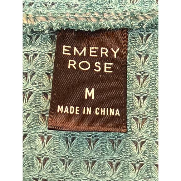 Women’s Emery Rose Green/Teal Knit Hoodie Pullover Size Medium - Picture 3 of 6